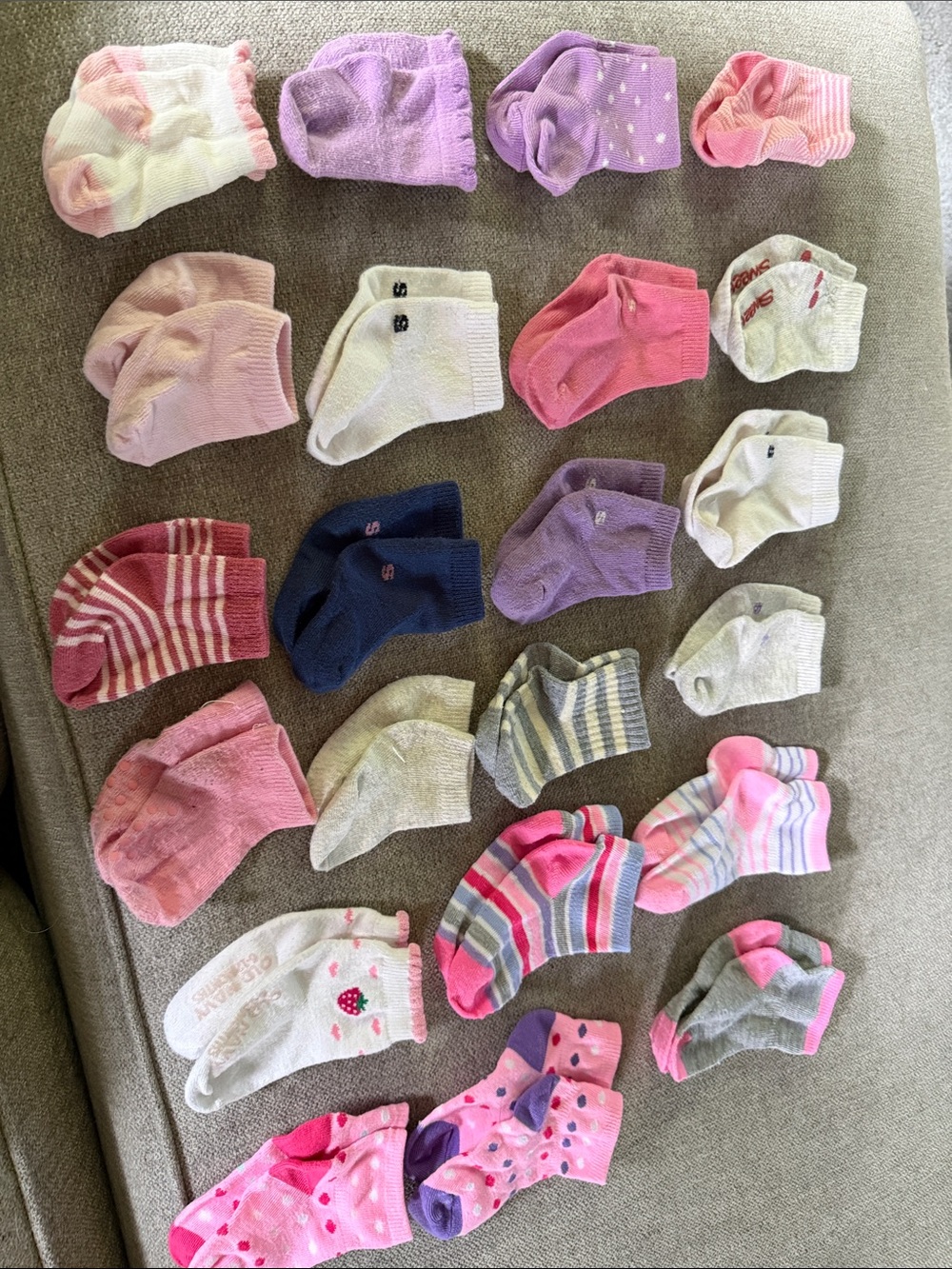 22 pairs of baby socks girls
